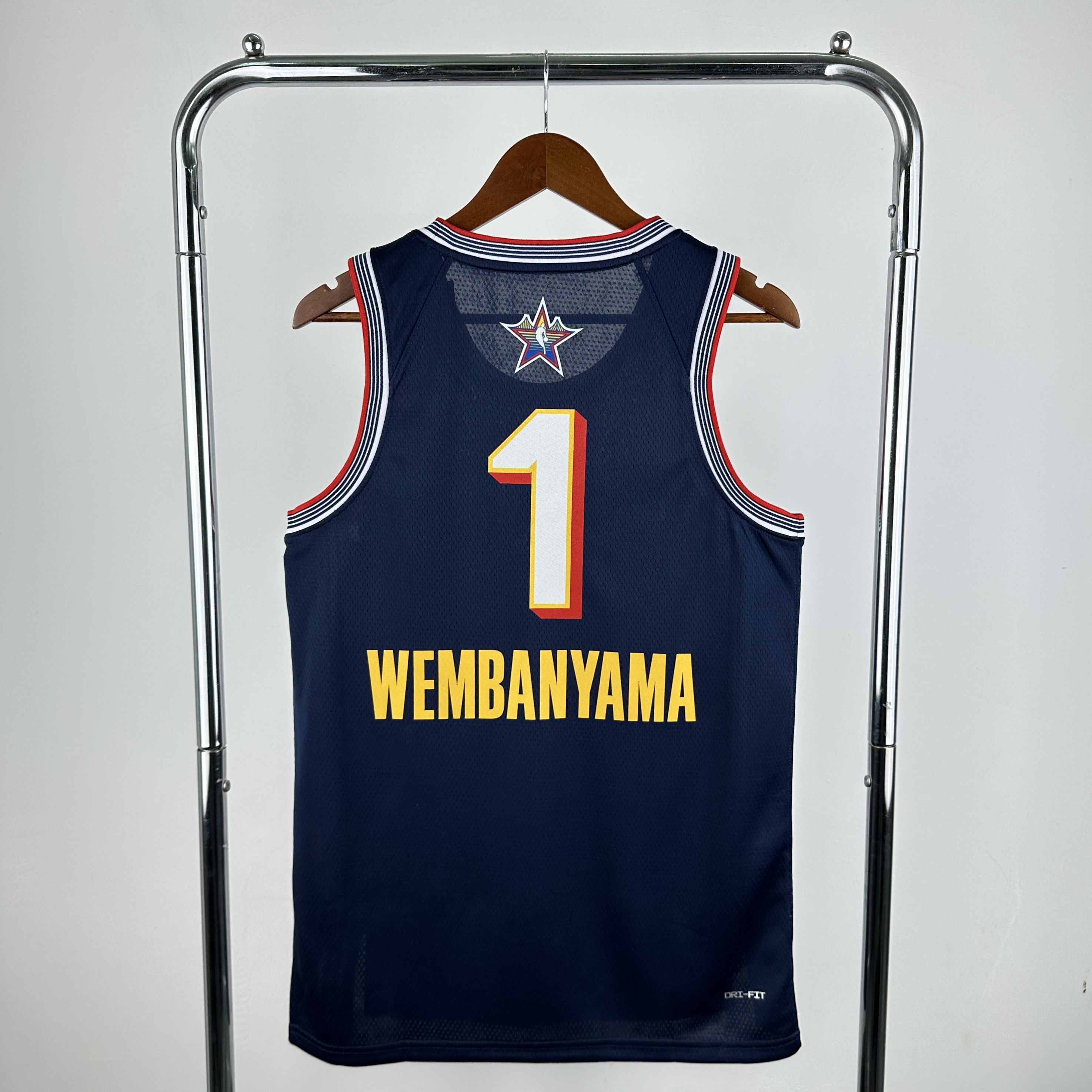 Men 2025 All star #1 Wembanyama Drak Blue Jordan Edition NBA Jersey
